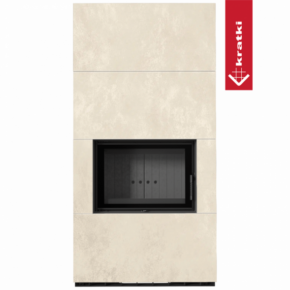 Каминокомплект Kratki PRO FLOKI BOX OXIDE BIANCO (Черная футеровка)